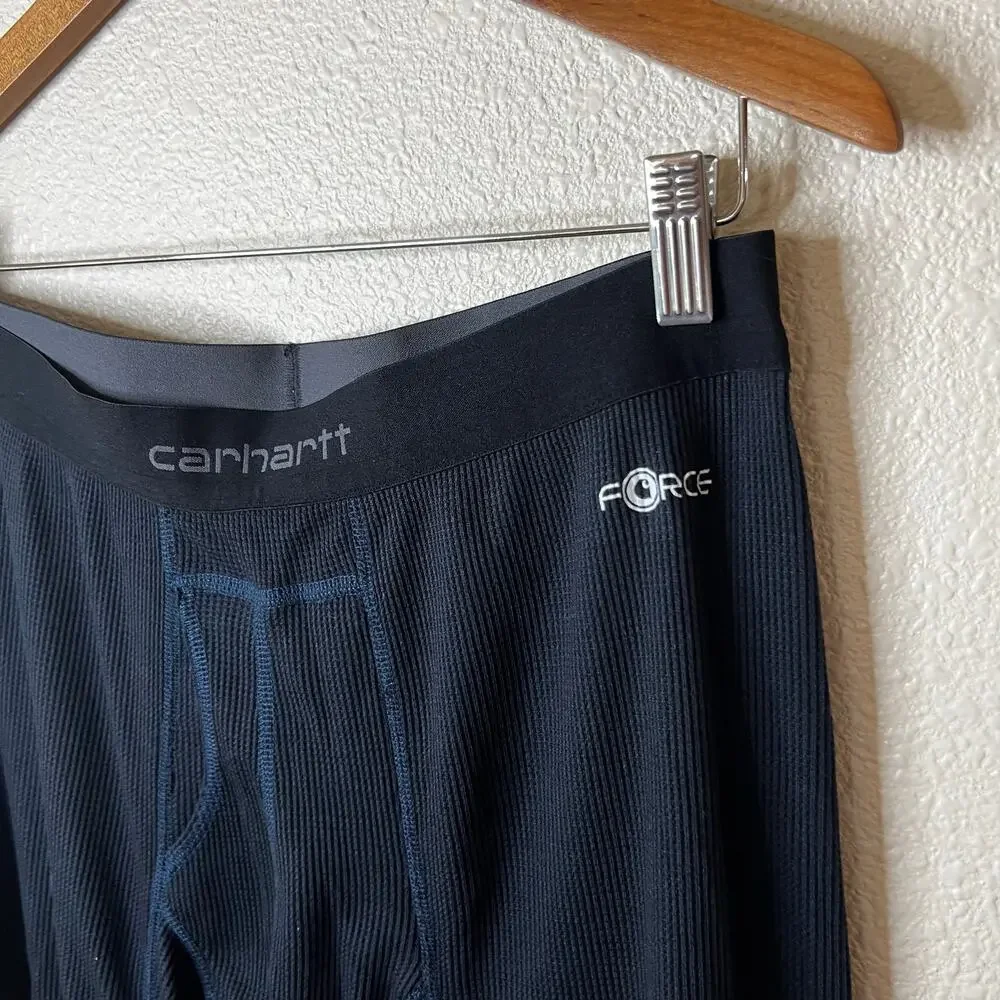 Carhartt navy blue thermal mid weight base layer pants longjohns MENS LARGE TALL
